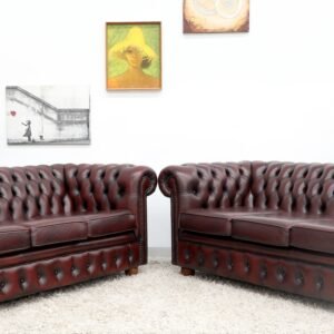 VINTAGE CHESTERFIELD PAIR OF 3 SEATER SOFA