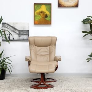 Genuine Leather IMG Recliner Chair With Footstool