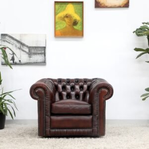 Genuine Leather Moran Chesterfield Single Tubchair