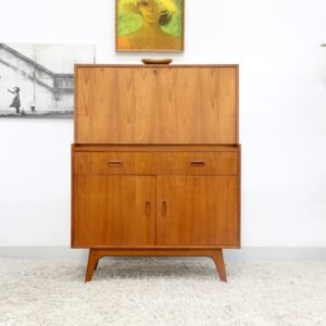 Retro Noblett Drop Front Teak Writing Bureau Desk