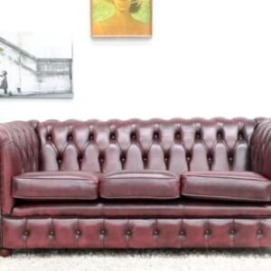 Genuine Leather Chesterfield 3 Seater Sofa