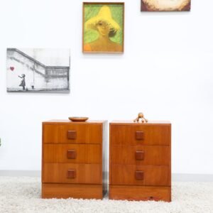 Retro Vintage Mid Century Pair of Bedside Tables