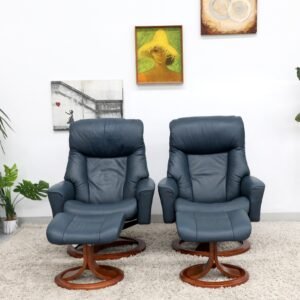 Genuine Leather IMG RECLINER CHAIRS WITH FOOTSTOOLS