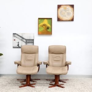 Genuine Leather IMG RECLINER CHAIRS WITH FOOTSTOOLS